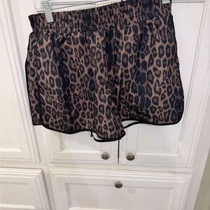 Leopard Print Women's Athletic Shorts